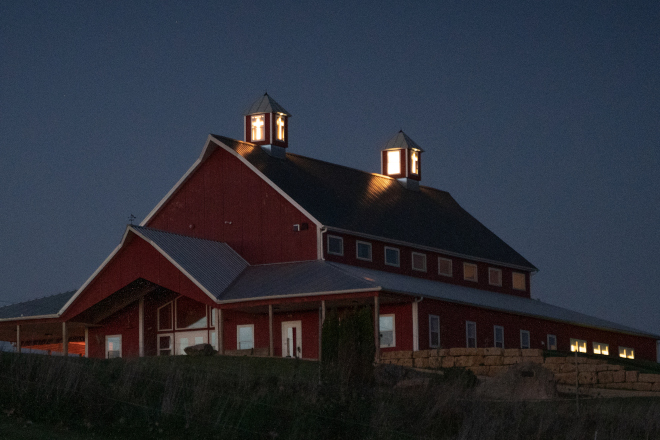 BaseCamp church at sunset