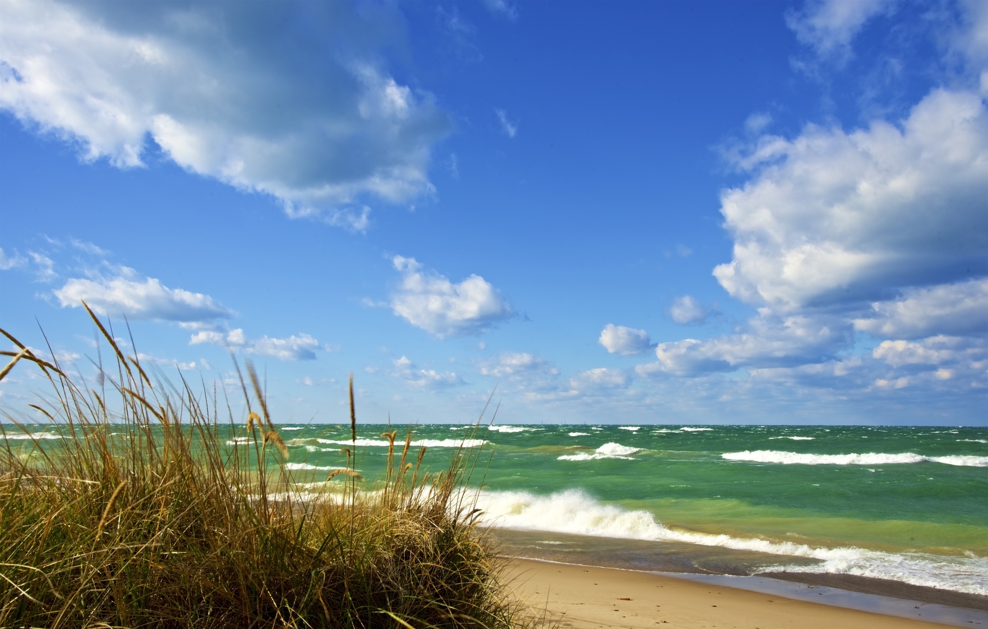 View of Lake Michigan nature from Indiana Dunes National Lakeshore.